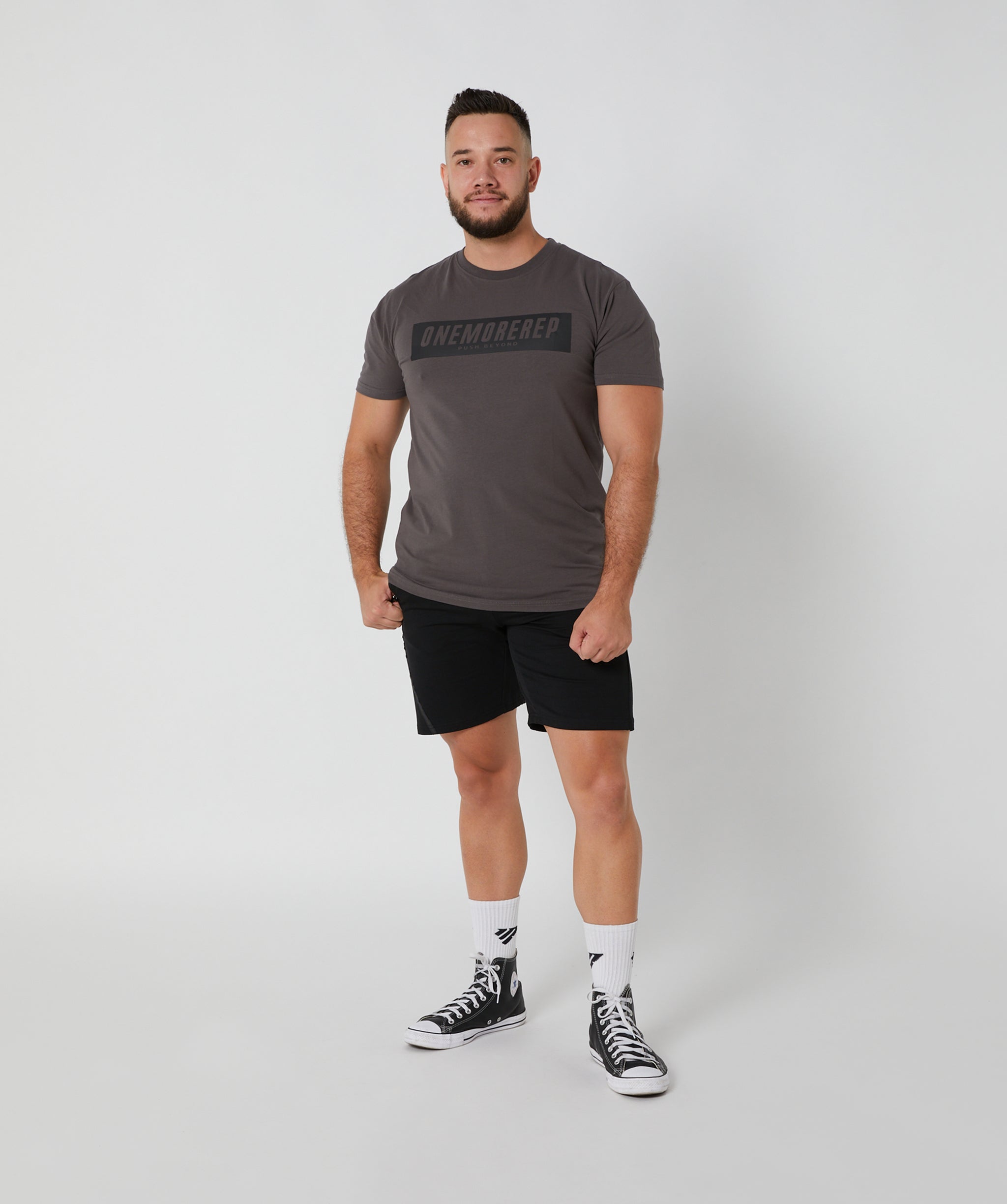 Iconic Block Tee Charcoal