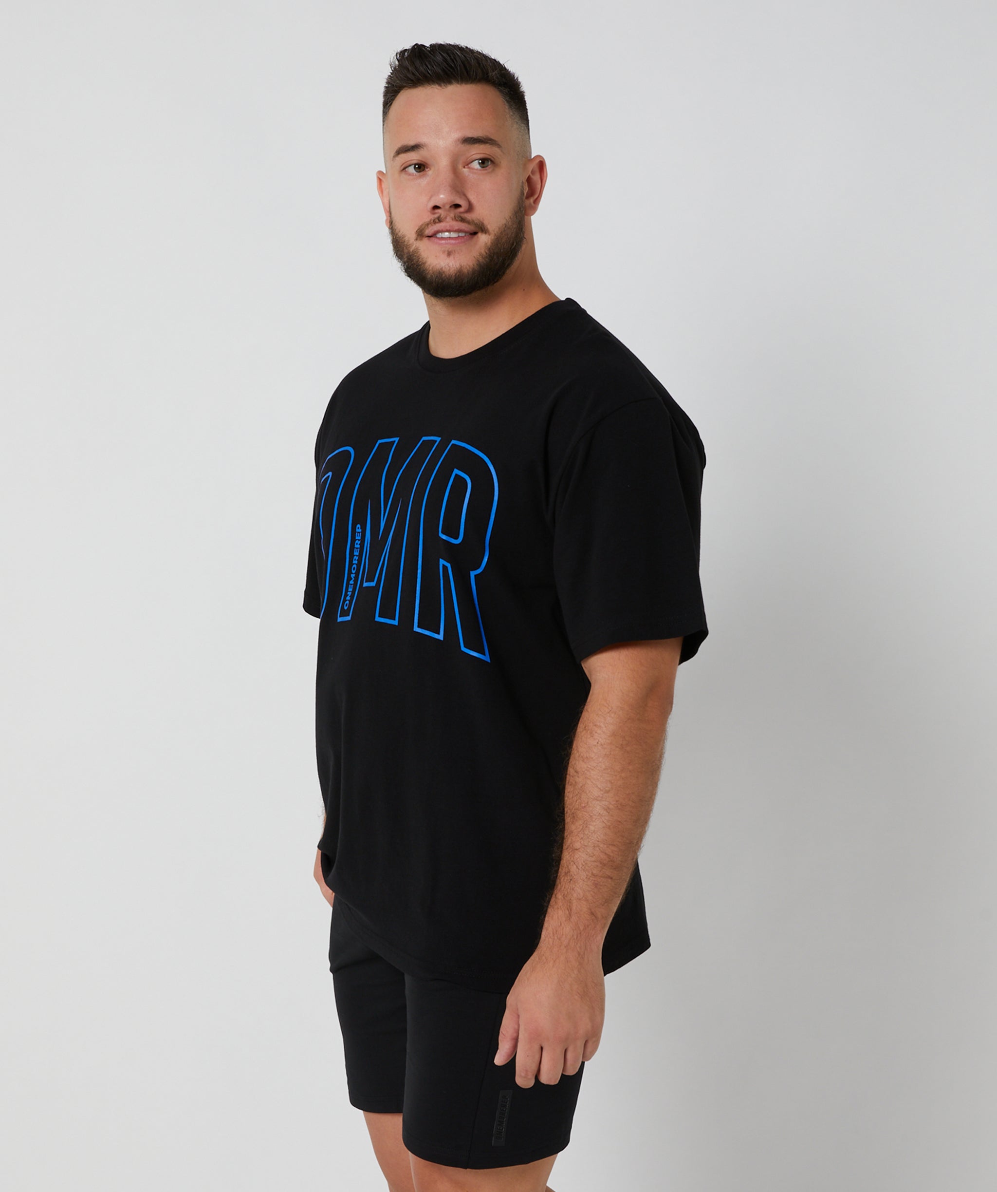Oversized Pump Tee Black/Electric Blue