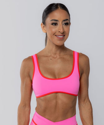 Two Tone Bralette Pink Sherbet