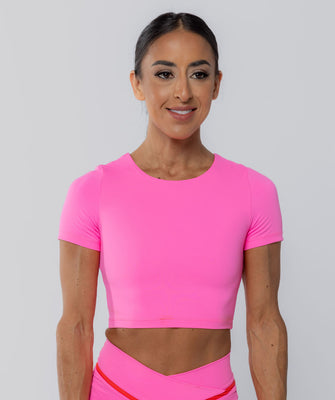 Sculpt Crop Tee Pink Sherbet