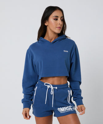 Ambition Crop Hoodie Burleigh Blue