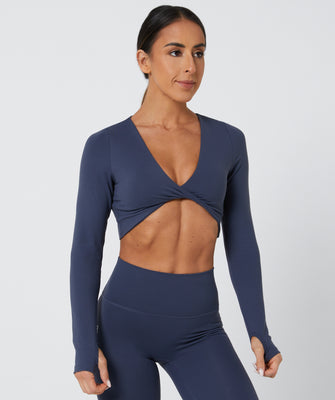 Infinity Long Sleeve Crop Slate