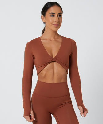 Infinity Long Sleeve Crop Caramel