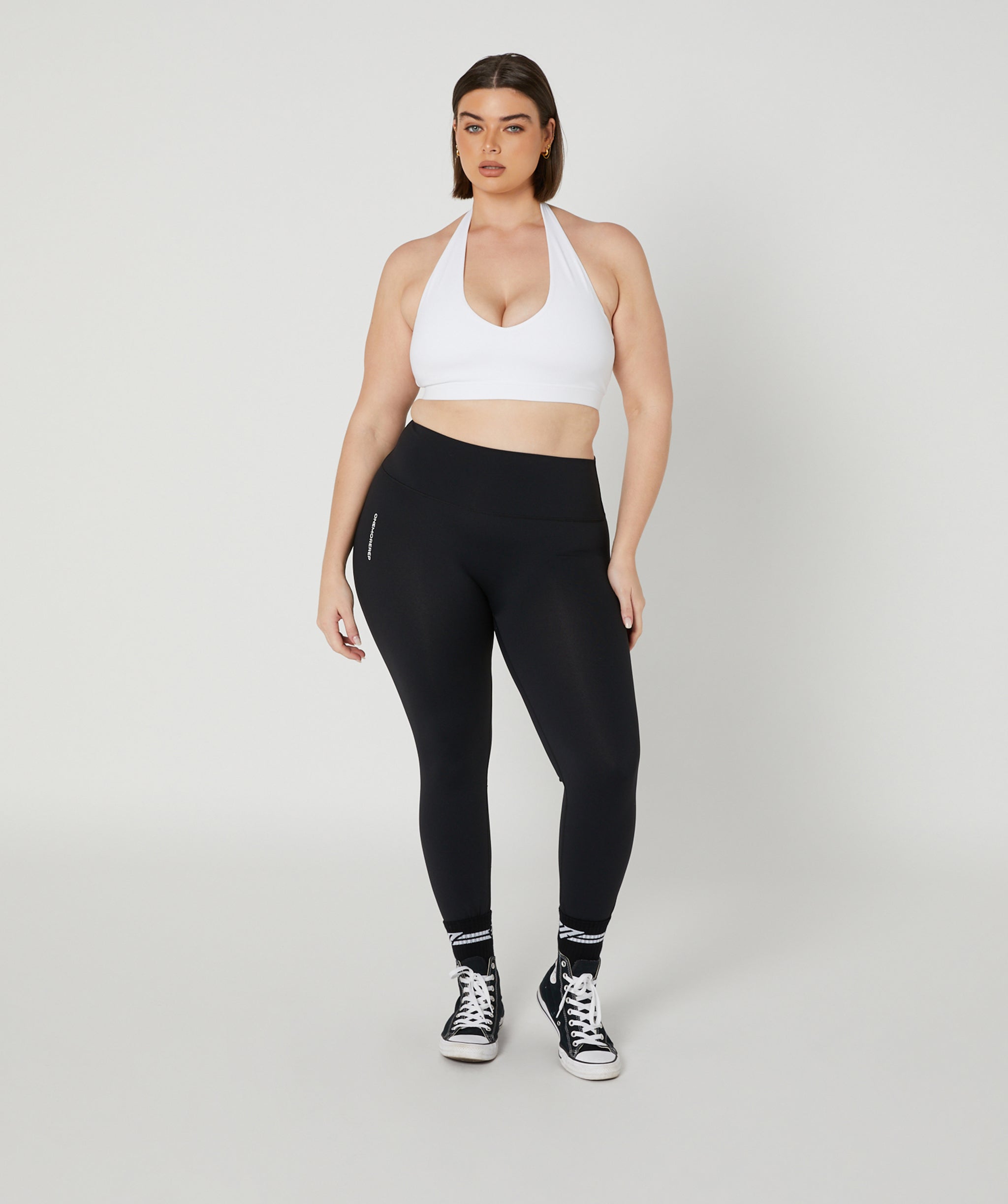 white halter sports bra
