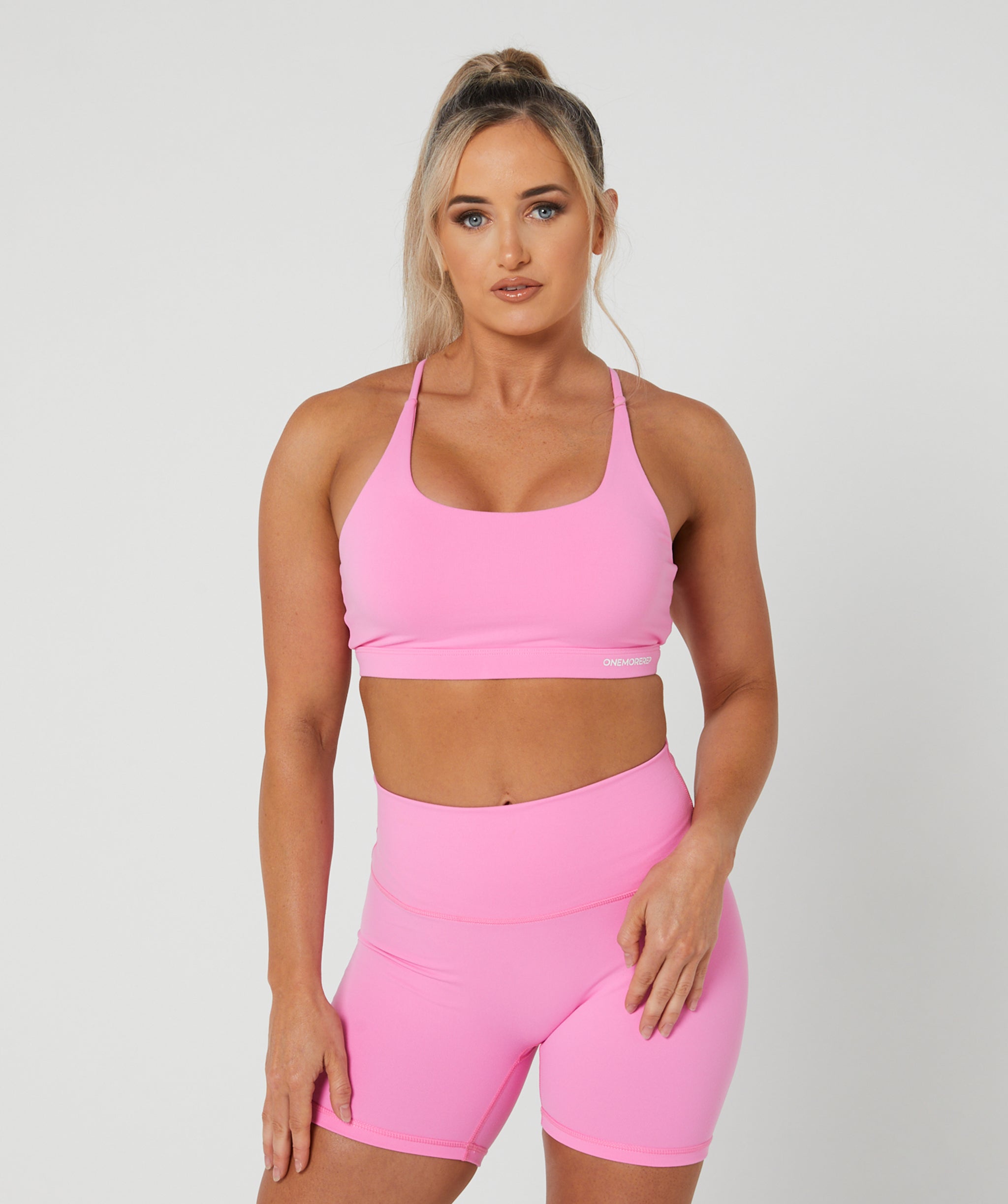 Core Strappy Sports Bra Candy Pink – OneMoreRep