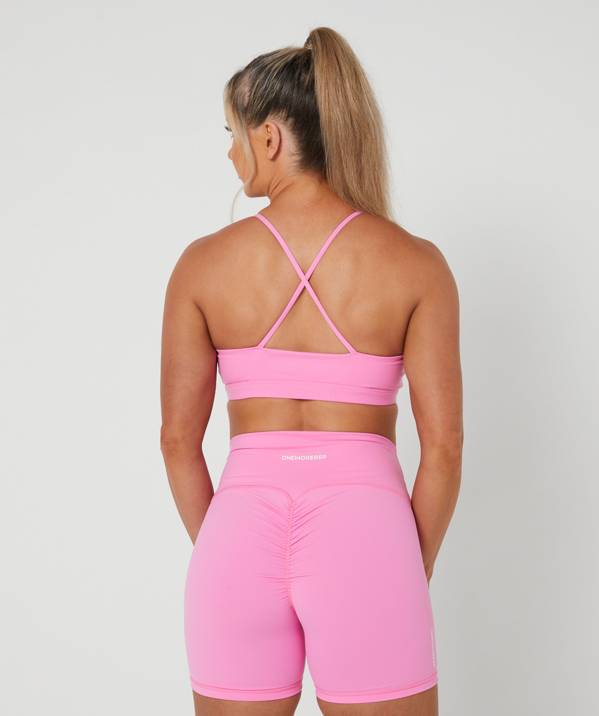 Core Strappy Sports Bra Candy Pink – OneMoreRep