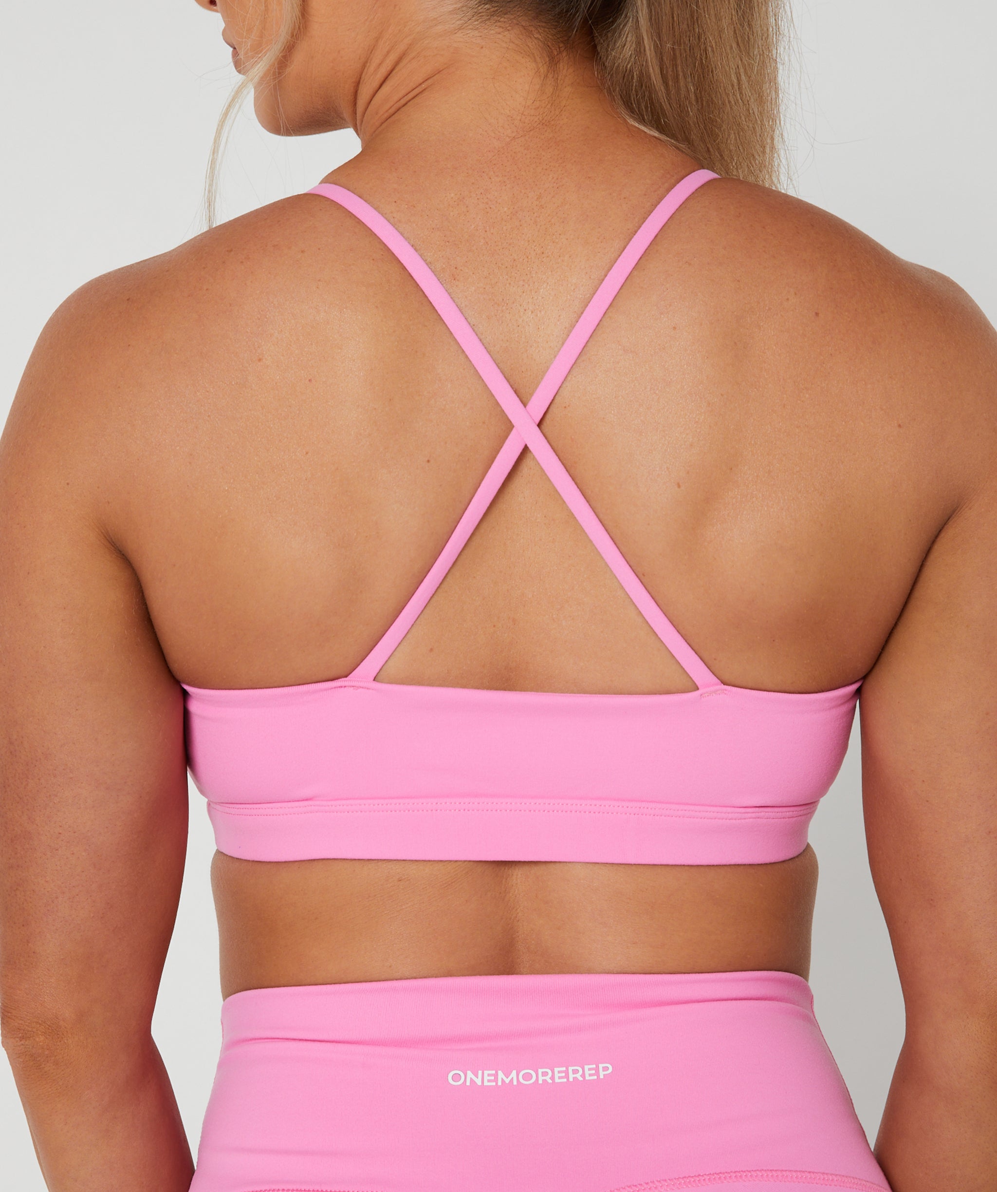 Core Strappy Sports Bra Candy Pink – OneMoreRep
